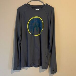 EUC Marmot Dark Gray Long Sleeve Shirt with Blue and Yellow Logo